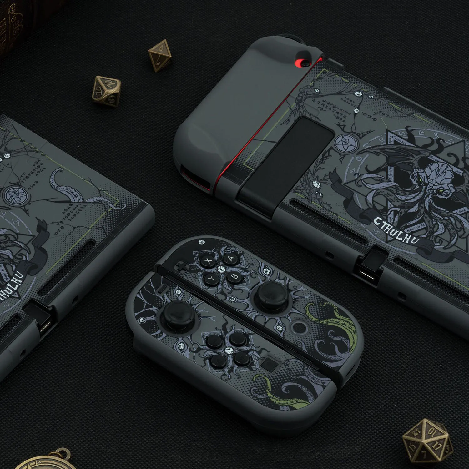 Matte Hard Front Back Cover Crystal Shell Protector For Nintendo Switch Oled NS Joy-Con Controller Protective Skin Cthulhu Case