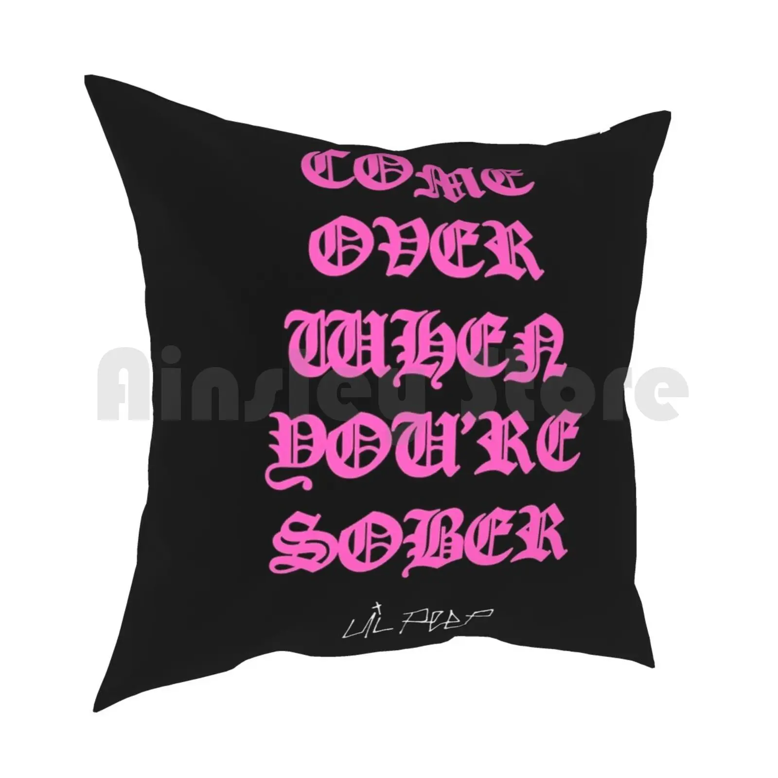 Come Over When You'Re Sober Lil Peep Pink-Lil Peep Merch Pillow Case Printed Home Soft Throw Pillow Lil Peep Everybodys