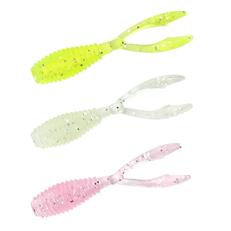 HISTOLURE  Twin Tail Soft Fishing Lure 20pcs/lot 0.4g 3.5cm Ajing Rockfish Jig Swimbait Worm Pike lure Bait