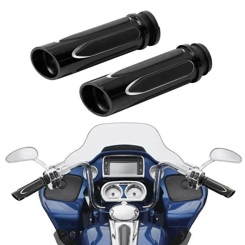 Motorcycle 1'' CNC Electric Handle Bar Grips Fit For Harley Road King Street Glide Softail