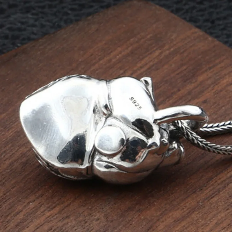 BOCAI S925 Pure Silver Pendant for Men Women Creative Skull Heart Antique Silver Charms Charm Fine Choice Jewelry Wholesale