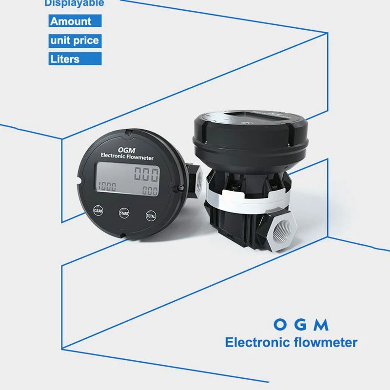 1.5 2 1 inch Flow Meter High Precision OGM Electronic Gear Flowmeter Methanol Diesel Digital Fuel Gauge Oil Turbine Flow Meter