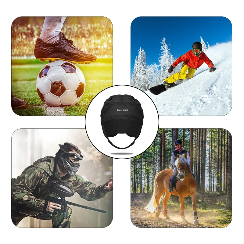 WEST BIKING Soft Helmet Rugby Helmet Headguard Headgear for Soccer Scrum Cap Head Protector Soft Protective Helmet for Men
