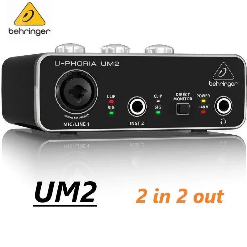 BEHRINGER-Amplificador de micrófono para grabación en vivo, tarjeta de sonido externa, interfaz de Audio USB vs smsl topping, UMC22/ UM2/UMC202HD