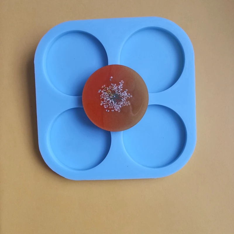 Round Shape Cellphone Epoxy Resin Silicone Mold,Round shaped  each includes 4 circles