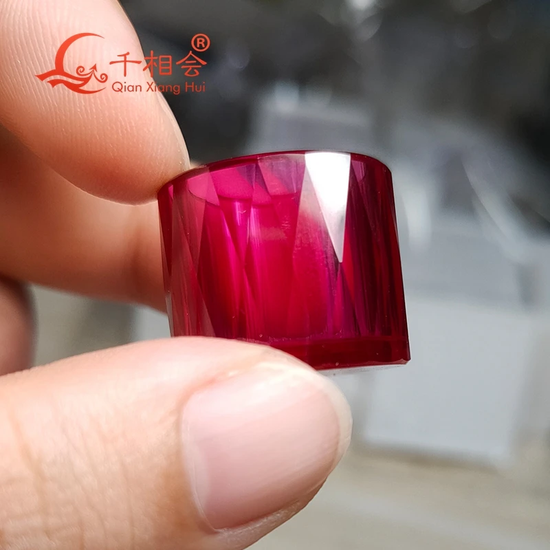 Artificial ruby cup 16x19mm  Faceted Cut  corundum stone