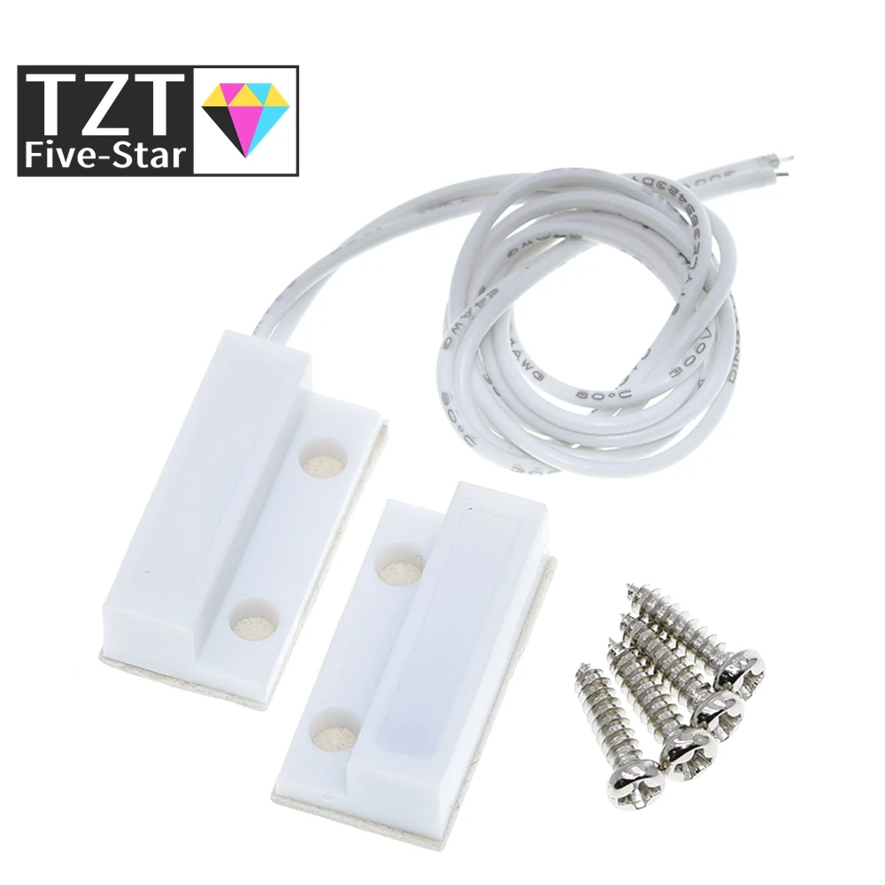 TZT  MC-38 MC38 Wired Door Window Sensor 30mm Wire Lengthen Randomly Magnetic Switch Home Alarm System for arduino