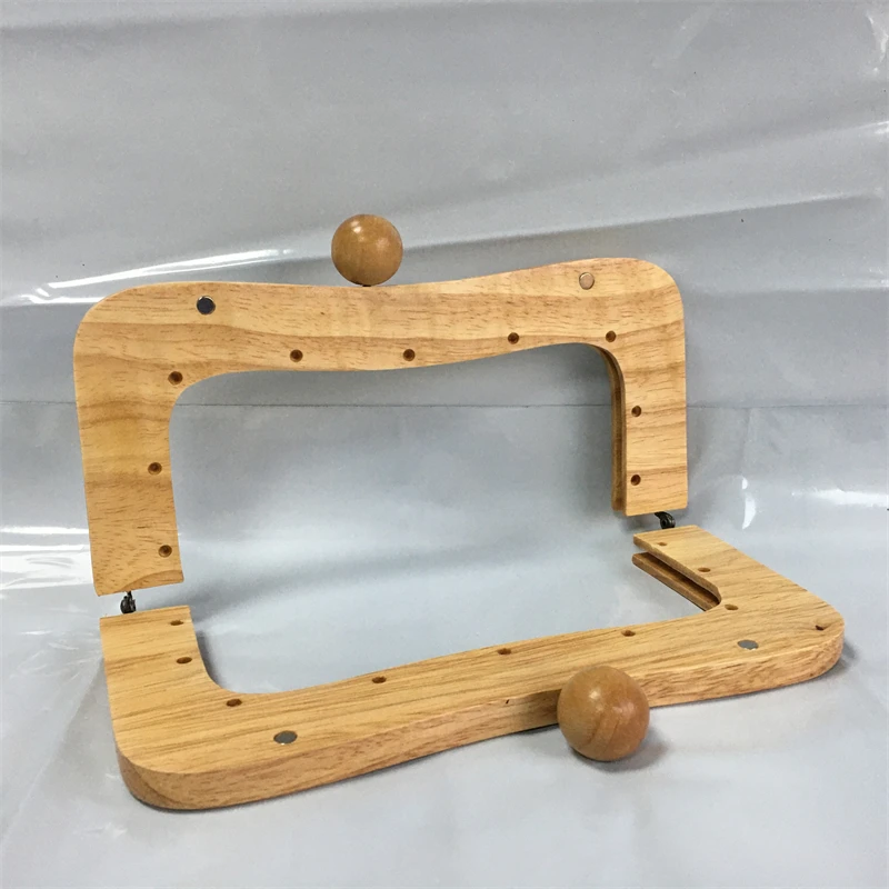 1 PCS 22 Centimeter Solid Wood Handle Wooden Purse Frame Bag Parts Obag Accessories Wooden Bag Handle Factory Supplier Wholesale