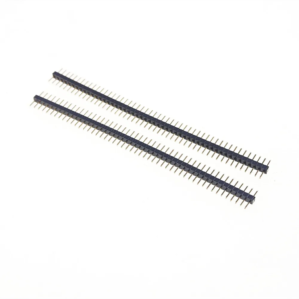 

50pcs 1x50 P 50 Pin 1.0 mm Pin Header Male Single Row Straight PCB 180 DIP Through Hole Insulator height 1.00mm Rohs Lead Free