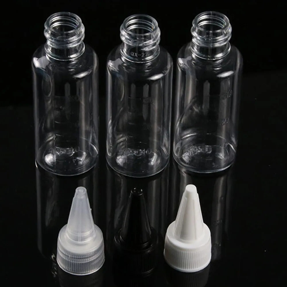 30ml/50ml/100ml Portable small Transparent Plastic Empty Bottle Refillable Bottles With Scaled Tip Emulsion Dispensing Bottle