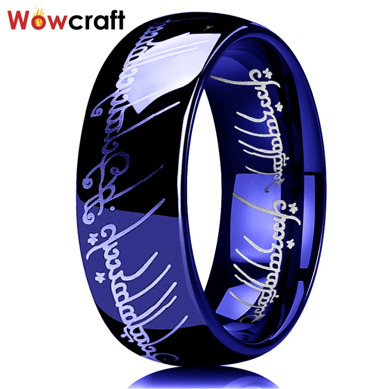 6/8mm Fashion Men's Tungsten Carbide Black&Gold&Rose Gold&Blue&Original Rings Couples Jewelry High Polished Comfort Fit
