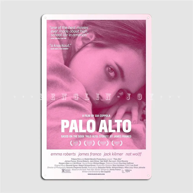 Palo Alto Film Metal Plaque Poster Wall Pub Party Create Plates Tin Sign Poster