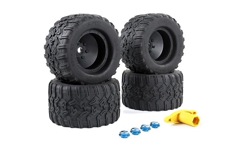 220*120 Widen All-Terrain Tires Mounted on Sealed Wheel Hub for Rovan XLT LT V5 Traxxas X-MAXX LOSI 5IVE-T BAHA 5S