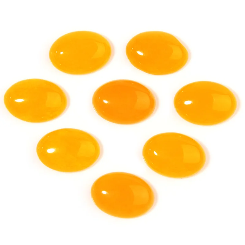 10pcs Natural Stone Oval Flatback 10x14/13x18/18x25mm Topaz Cabochon Spacers For DIY Jewelry Making Earrings Accessories