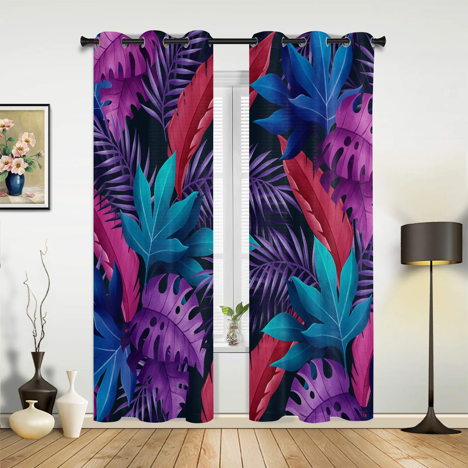 Modern Curtains Tropical Palm Tree Monstera Baby Room Bedroom Creative Curtains Kitchen Living Room Terrace Valance Curtains