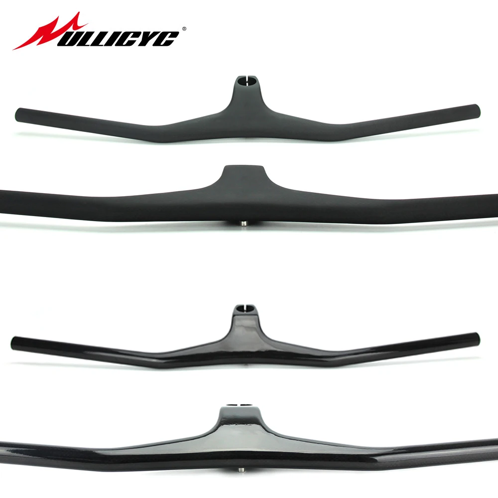 

No Logo 3K Black Paint Carbon One-shaped Integrated MTB Handlebar Bicycle Riser -17° degree With 70-110mm Match High quality