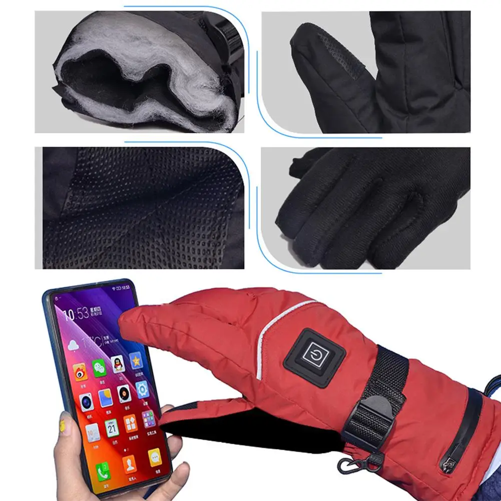 Motorrad Beheizte Handschuhe 7,4 V 2600/300mAh Lithium-Batterie Wasserdicht Warm Halten Thermische Wärme Handschuhe Für Sport Skifahren reiten