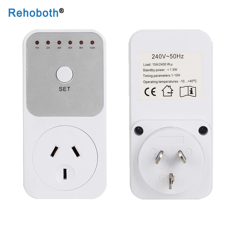 US EU UK 10Hr Countdown Timer Switch Socket Plug Intelligent Time Setting Control Socket Electricity Power Metering Socket