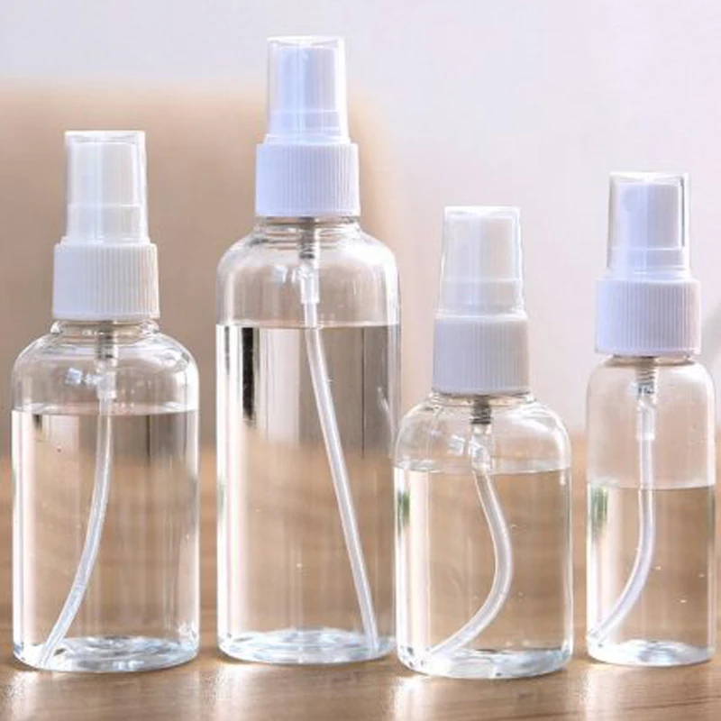 30pcs 10ml 20ml 30ml 50ml 100ml Transparent Empty Spray Bottles Plastic Refillable Container Empty Cosmetic Containers