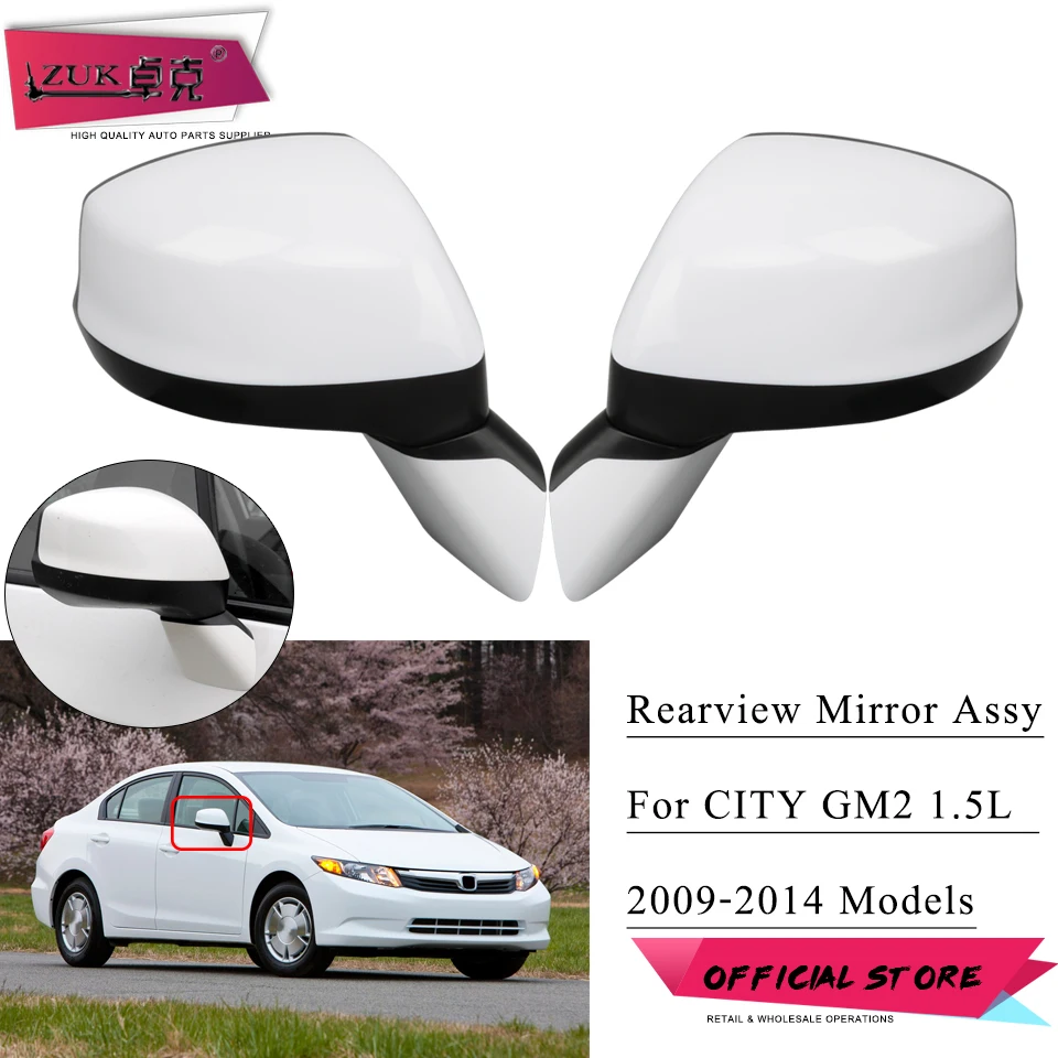 

ZUK 2PCS Rearview Mirror Outer Side Mirror Assy For HONDA CIVIC 2012 2013 2014 2015 FB2 76258-TS6-H01 76208-TS6-H01 3-PINS