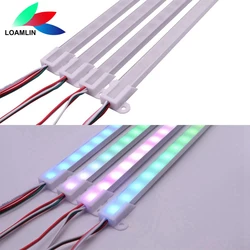 WS2811 WS2812B kolorowe RGB LED twardy sztywny pasek indywidualnie adresowane IC drążek LED aluminiowa powłoka + osłona z poliwęglanu listwa LED drążek LED