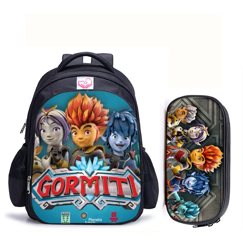 16 inch Game Gormiti School Bag for Kids Boy Backpack Children School Sets Pencil Bag Toddler Schoolbag