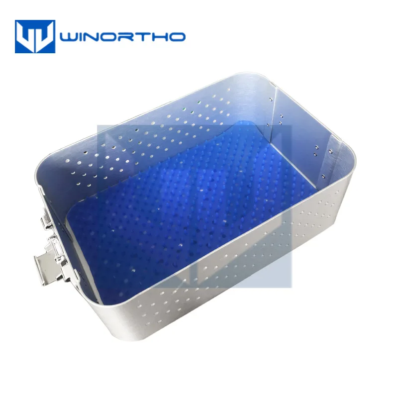 Orthopedic surgical instrument Aluminum alloy steam sterilization box porous high temperature autoclave tray tool