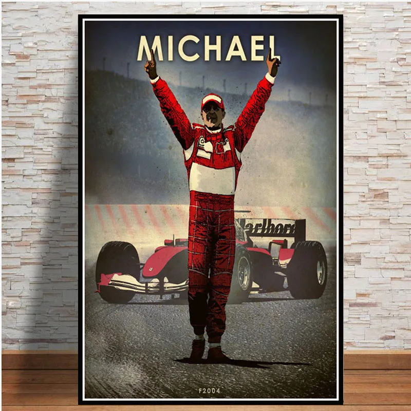 Hot F1 Driver Ayrton Senna Ken Michael Niki Richard Vintage Art Painting Wall Pictures Living Room Home Decor quadro cuadros