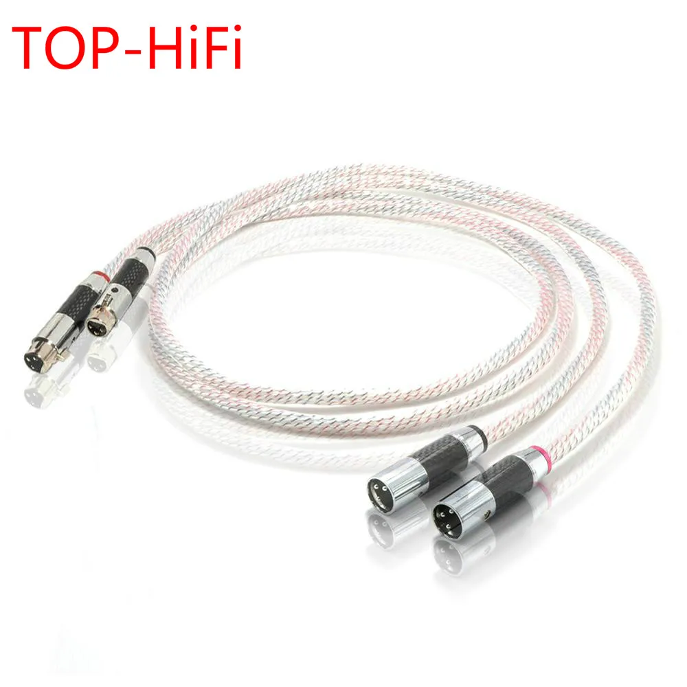 

TOP-HiFi Valhalla Odin Single Crystal Silver XLR Balanced Cable Interconnect Cable Carbon Fiber 3pin XLR Male to Female Cable