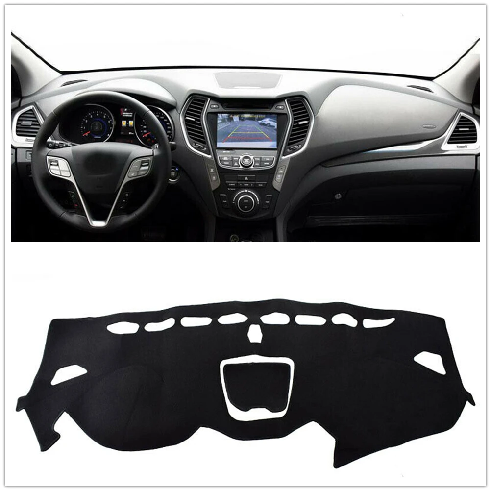 

Front Dashboard Cover Carpet For Hyundai Santa Fe IX45 2013-2018 Black Car Dash Board Heat Proof Mat Shield Pad Shade Strip Trim