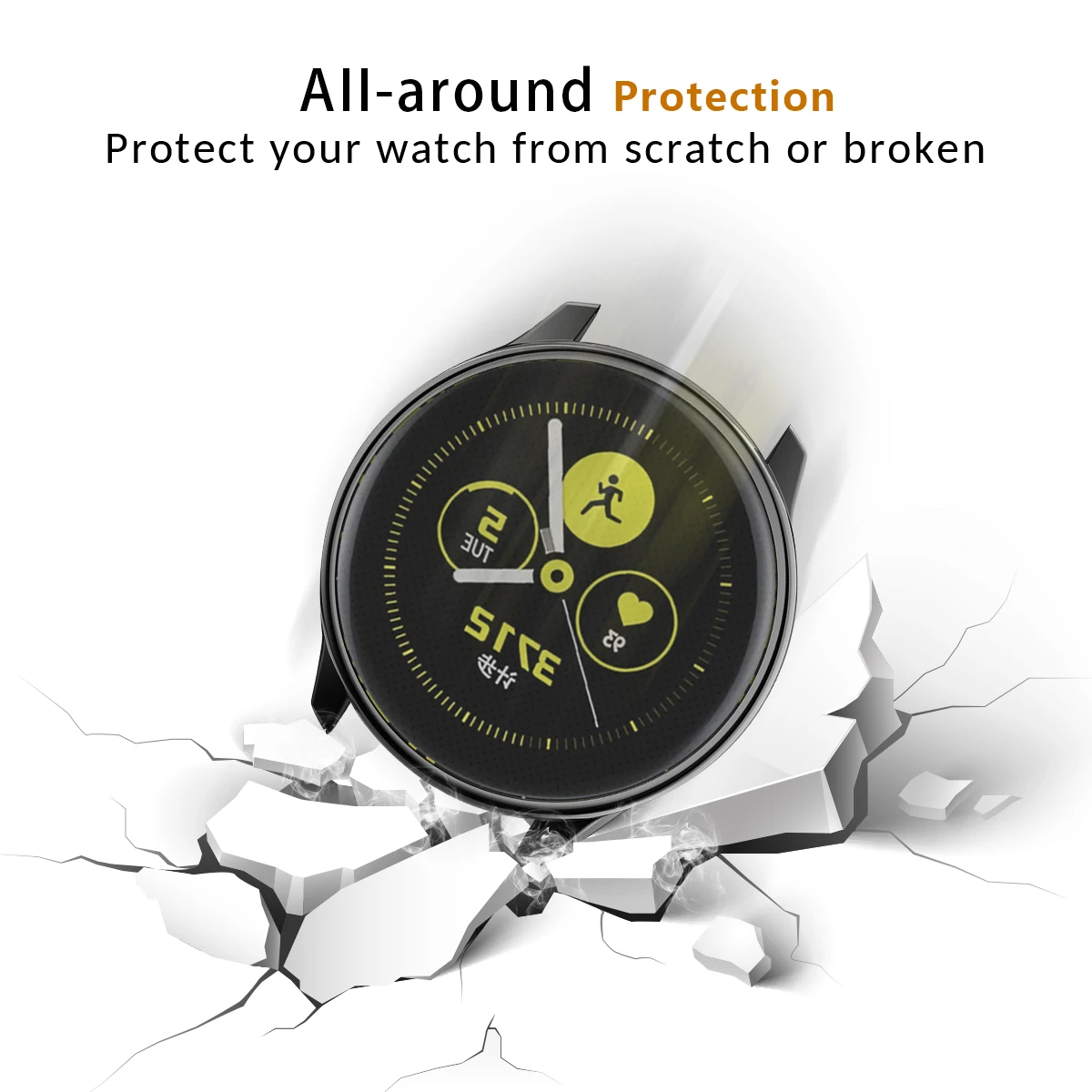 Protective Case For Samsung Galaxy Watch Active 2 40mm/44mm Electroplated Full Coverage Anti-Scratch Cover Shell Accessories