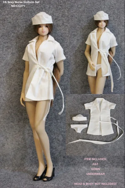 1:6 figure clothes Woman Nurse suit for 12