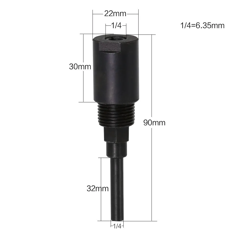 1/4 생크 라우터 비트 콜릿 확장 조각 기계 확장 로드, 트리밍 밀링 커터 목공 도구, "8mm 1/2"