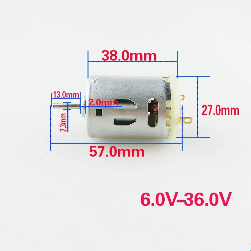 1Pc RS385 Hair Dryer Motor High Torque Micro DC motor motor strong magnetic carbon brush 24V 9100RPM/9800RM 2.3MM Diamater