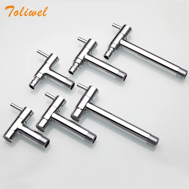 Extra Long Polished Chrome Laundry Bathroom Wetroom Kitchen Wall Mounted Brass Sink Faucet Outdoor Cold Water Tap Bibcocks