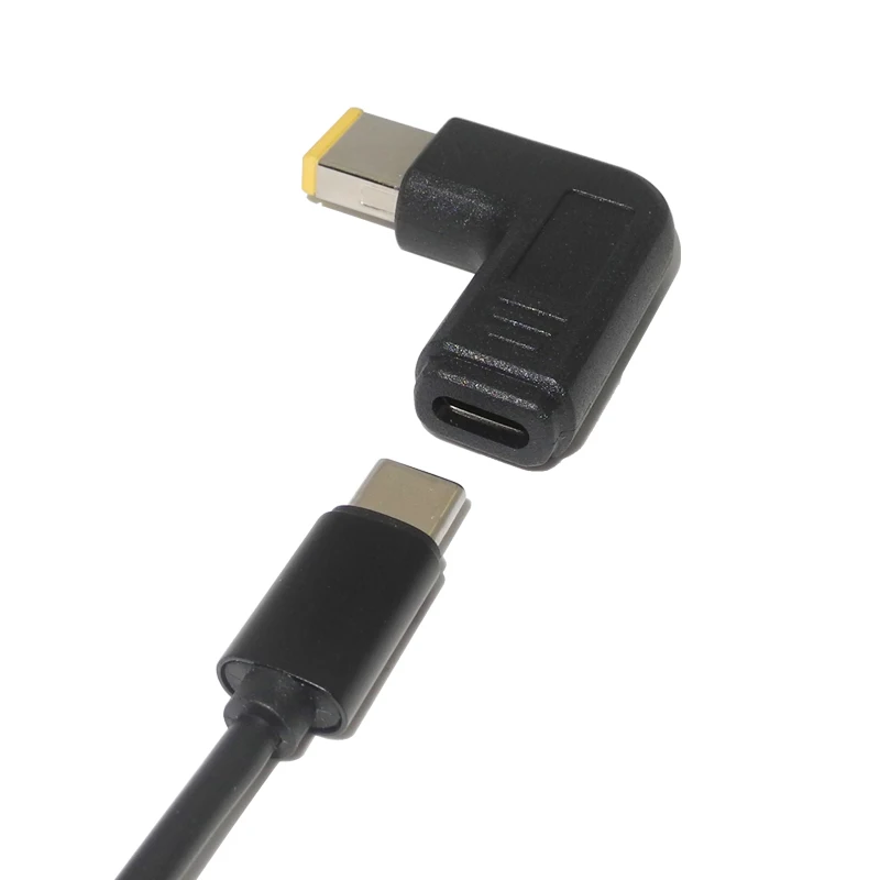 USB C 3.1 نوع C أنثى إلى مستطيل ذكر PD المحاكي الزناد بزاوية تيار مستمر التوصيل محول الطاقة مربع محول لينوفو ثينك باد