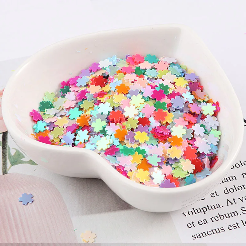 10g Pink Sakura Glitter Sequins Confetti DIY Craft Stuff 5mm Sweet Blue Cherry Blossom UV Resin Decor Jewelry Filling Paillettes