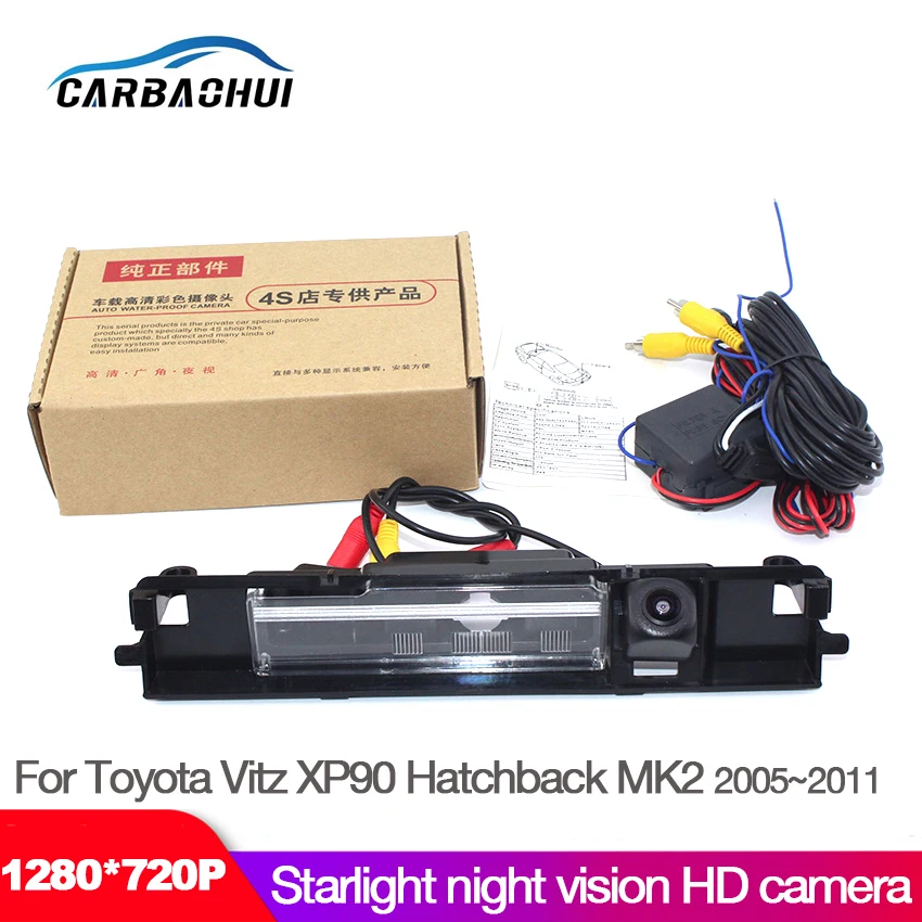 Car Starlight Night Vision Rear View Reverse Backup Camera For Toyota Vitz XP90 Hatchback MK2 2005~2011 CCD HD Waterproof