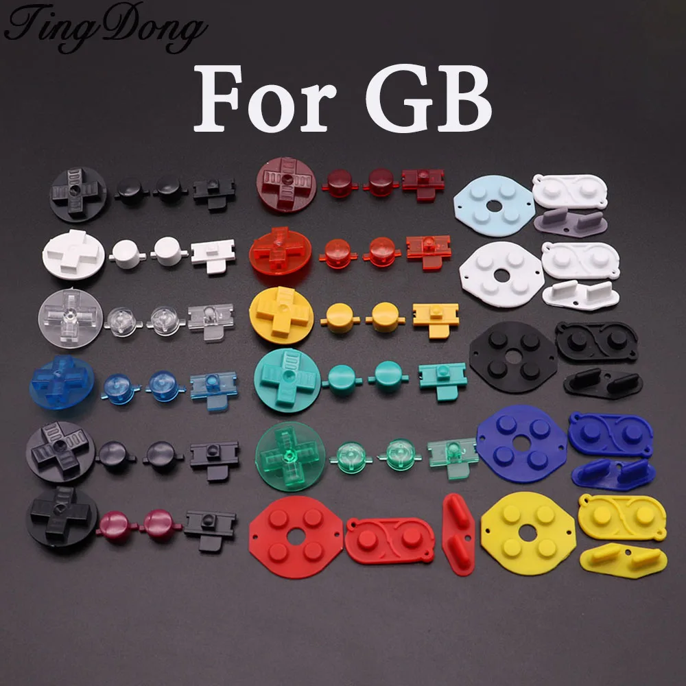 1set Rubber Conductive D-pad Buttons for GameBoy Classic for GB DMG A B buttons DiIY Button Set Replacement