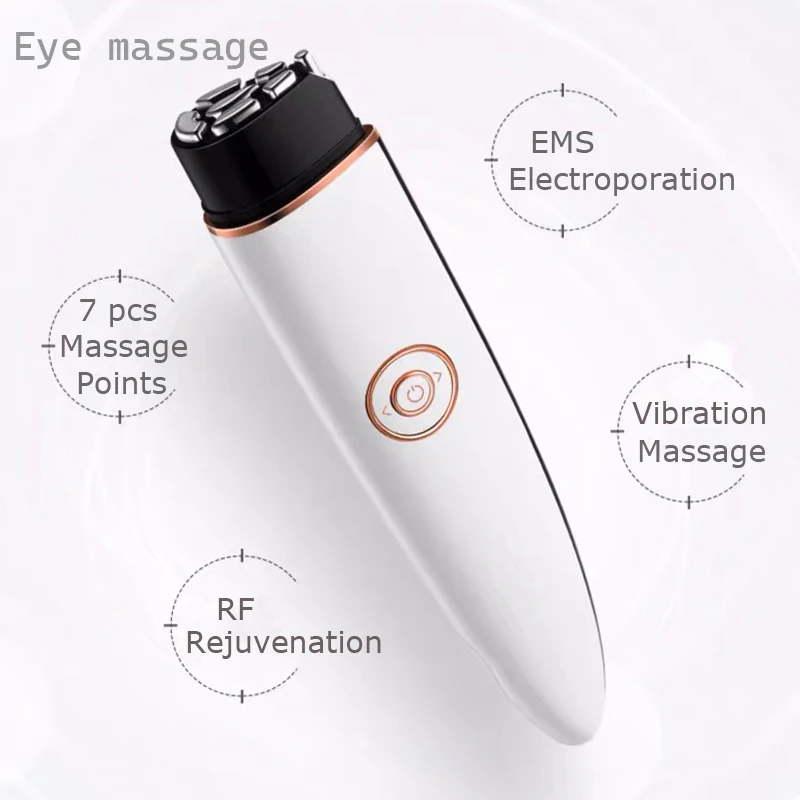 Eye Vibration Massage 3 in 1 RF EMS Care Beauty Device Improve Fine lines Remove Eye Bag Wrinkle Black Circle Anti Puffness Tool