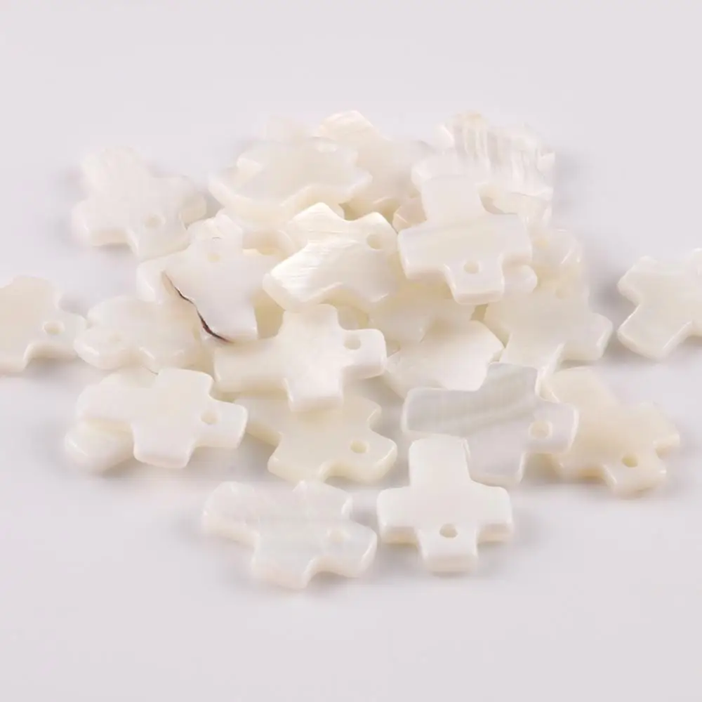 12x10x2 mm Natural Mother of Pearl White Cross Shapes Shell Beads Charms Bracelet Pendant For DIY Jewelry Making Accessories - Image 4