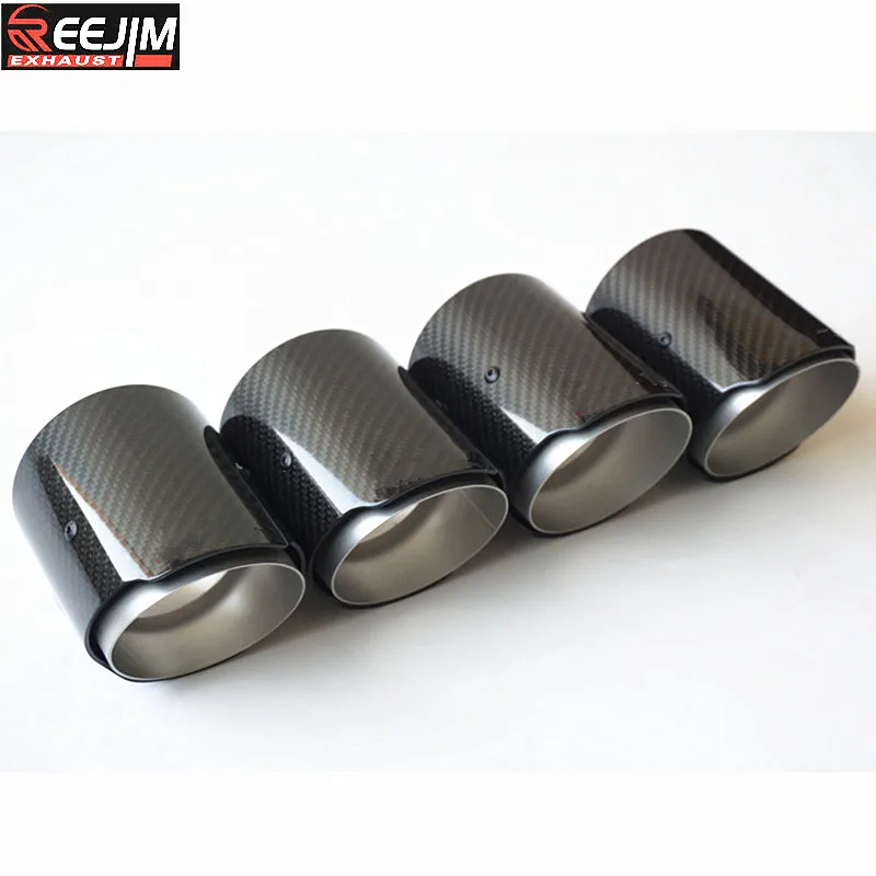 4 Pieces Carbon Fiber Exhaust tips Auspuffspitze for  F87 M2 F80 M3 F82 F83 M4 Direct Fit Universal Fit Exhaust Tip