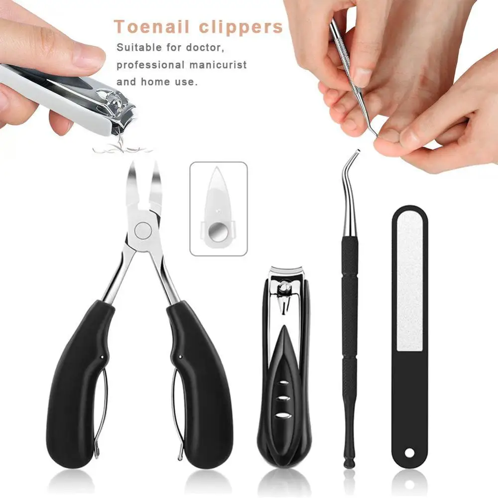 4 pçs correção de unhas cortador cortador pedicure ferramenta cuidados dedo do pé cortador de unhas conjuntos para grosso encravado paroníquia fungo irregular prego