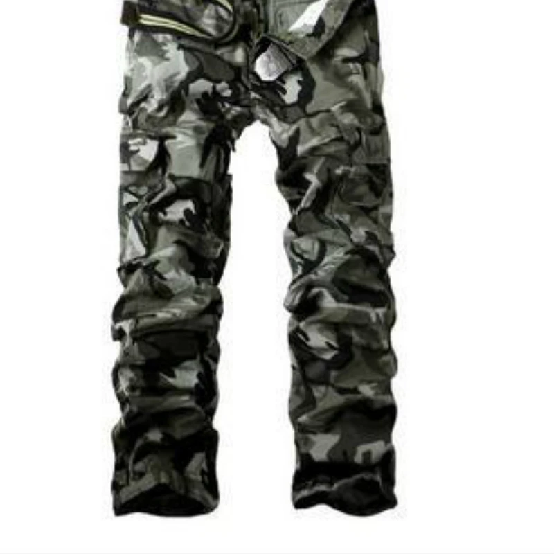 2025 Mens Fashion Spring Autumn Casual Pants Men Camouflage Cargo Pant Comfortable Jogging Trousers No Belt Plus Size 28-40