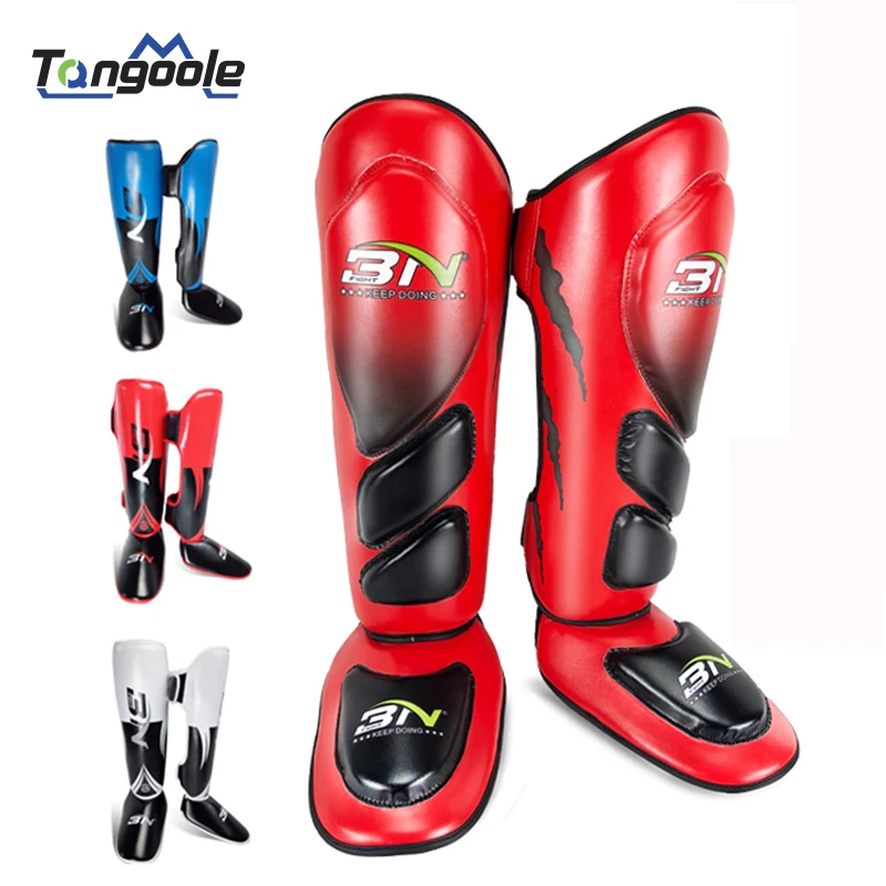 BN Thicker Boxing Shin Guards, EVA Full Protection, Muay Thai, Sanda Kick, Kick Leg Warmers, Taekwondo Ankle Guard