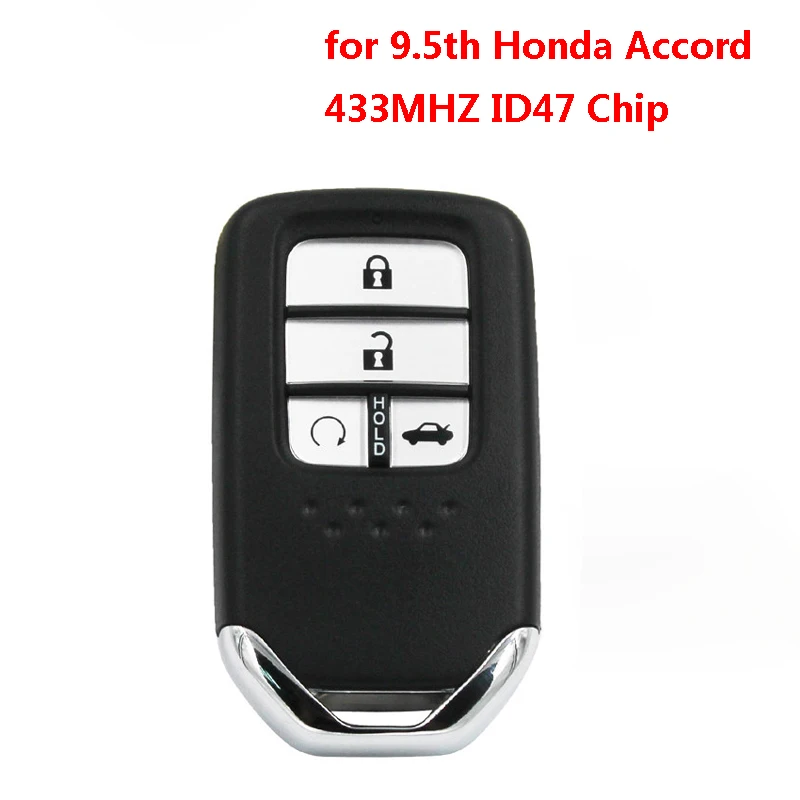 Car Smart Key Keyless Entry Remote Key with 4A Chip 434Mhz for Honda 9.5th Generation Accord with Logo and Blade