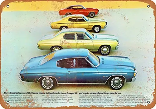 

Металлический знак 1972 Chevy Chevelle-винтажный Настенный декор для кафе, пива, бара, декоративные поделки