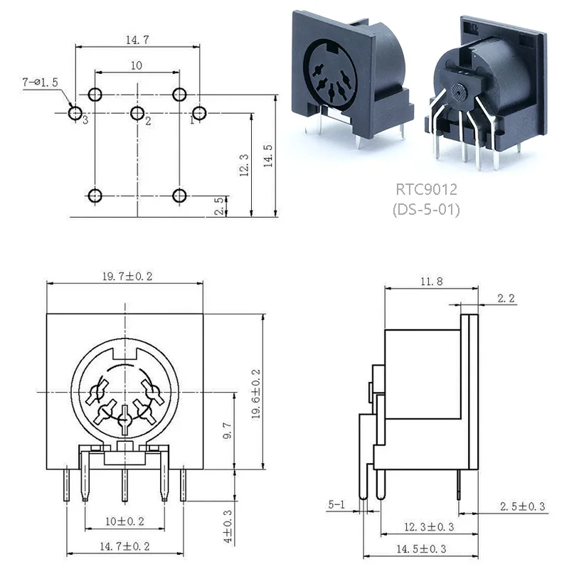 Imagem -06 - Painel de Montagem de Painel Pcb Fêmea Ângulo Reto Pinos 100 Graus Pinos Soquete Din Fêmea Atacado de Fábrica