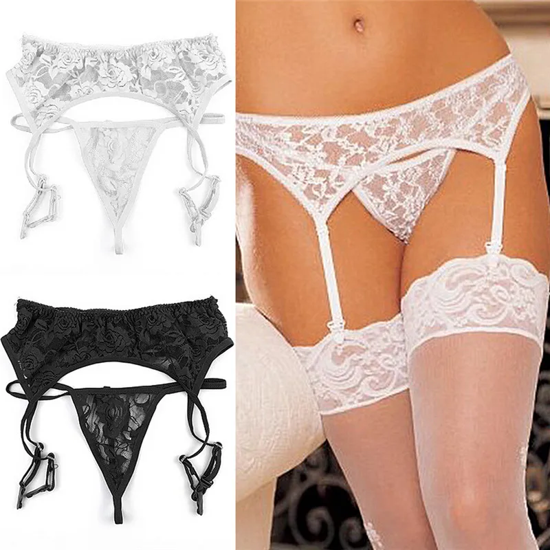 Sexy Women Lace Black/white Garter Temptation Female Stockings Suspender Belt Wedding Garters Belts