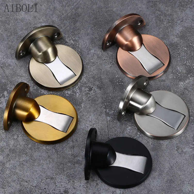 Magnetic Door Stops Door bump Stopper Hidden Holders Catch Floor Nail-free Doorstop Furniture Hardware Blocks Door To The Ground